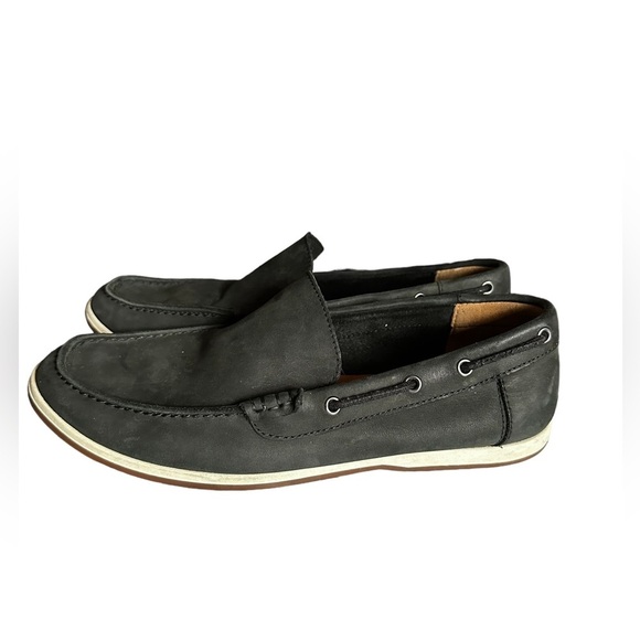 Clarks Leather Loafers - Matte Black Size 8.5 - Picture 2 of 8